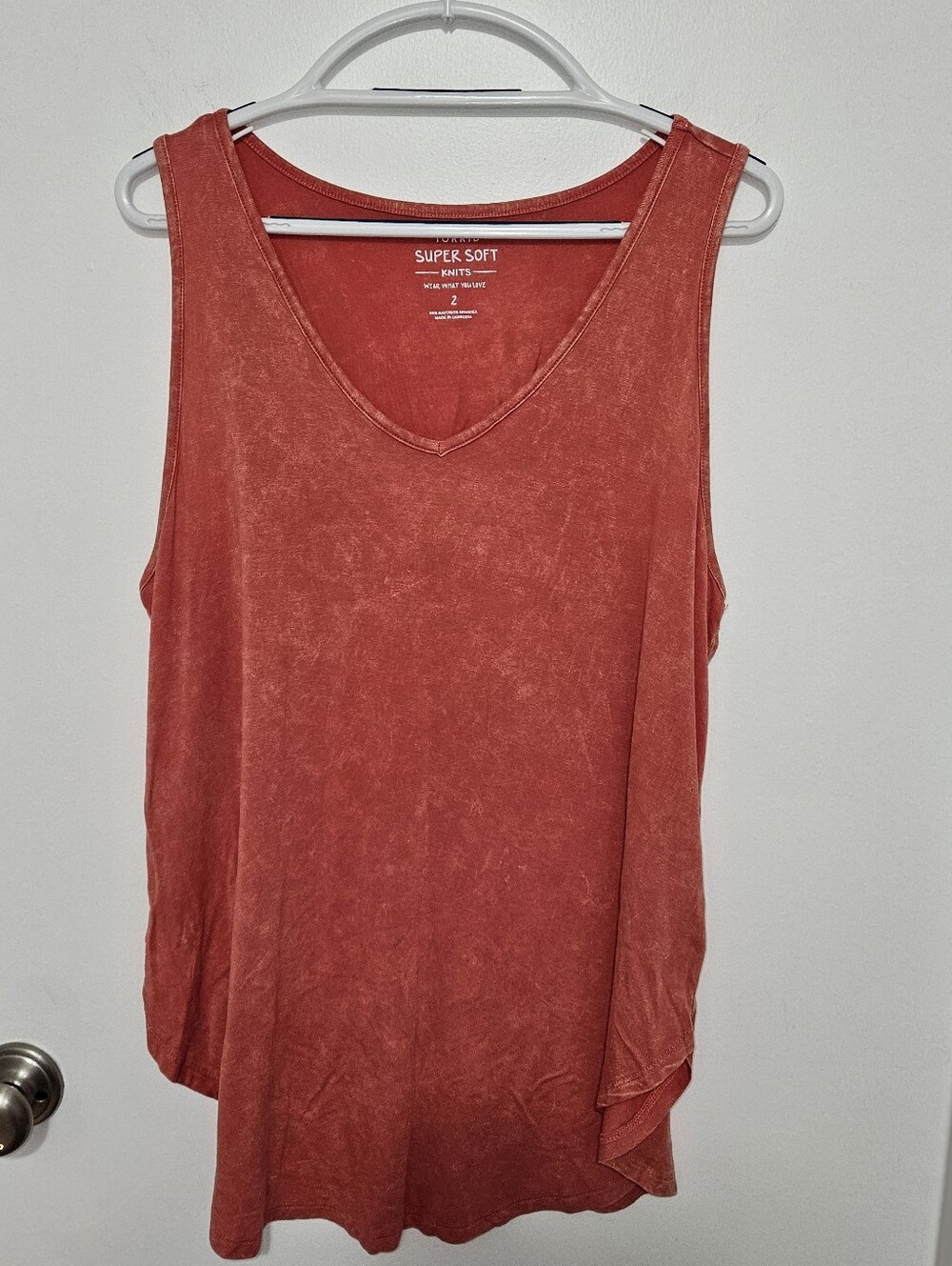 torrid Rust Colored V-Neck Super Soft Knit Tank Size 2
